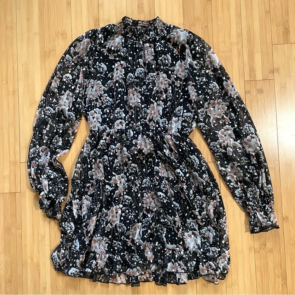 O.P.T Floral Long Sleeve Dress Sizee Large